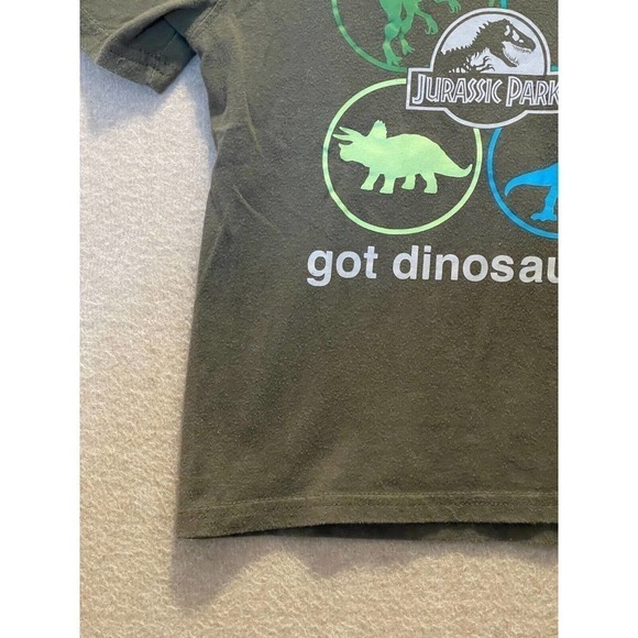 Jurassic World Shirt Boy's 5/6 Dinosaur Dark Green - Picture 3 of 11